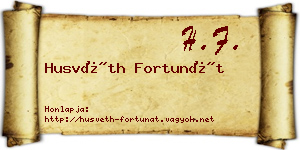 Husvéth Fortunát névjegykártya